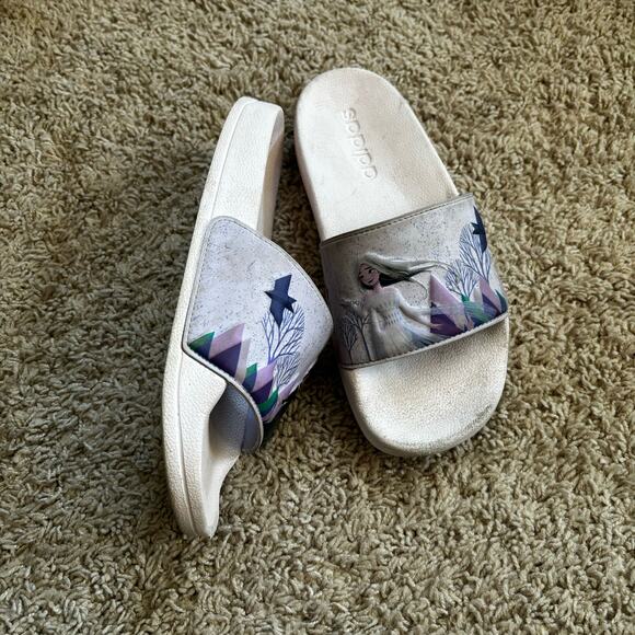 Adidas Girls Size 3 Sandals Slides Disney Frozen - Picture 1 of 7
